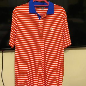 RLX Orange and White Golf Polo